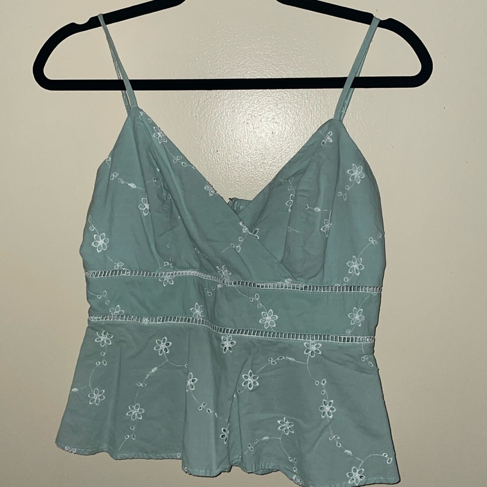 Teal peplum top